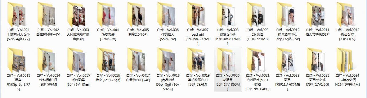 【COS】微博动漫博主@-白烨24套目前流出最全【多P多V 14.2GB】