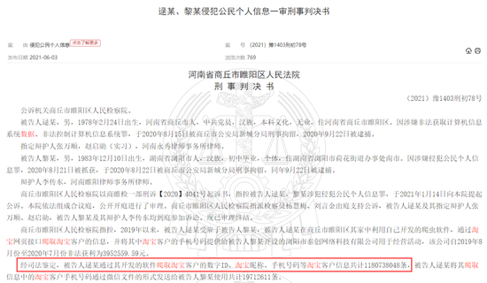 11.8亿条：淘宝数据泄露大案 包含客户ID、手机号等