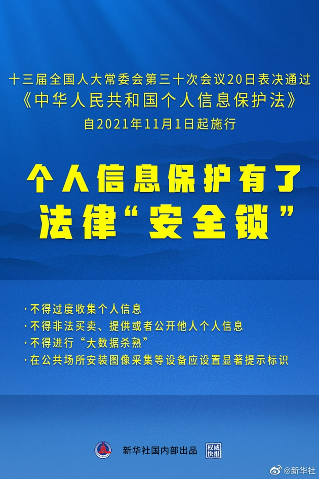 《中华人民共和国个人信息保护法》通过：不得进行“大数据杀熟”