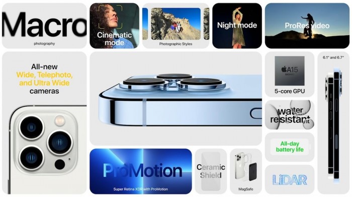 苹果发布iPhone 13 Pro/13 Pro Max 性能与相机技术双双拉满